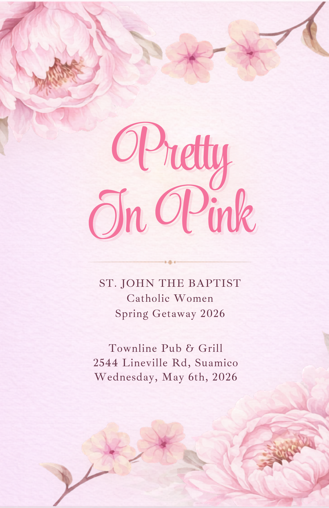 "Pretty In Pink" themed Fundraiser Event Program